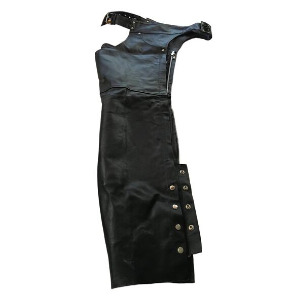 Allstate Leather Chaps In Excellent Condition, Size Large, Black - Picture 1 of 6